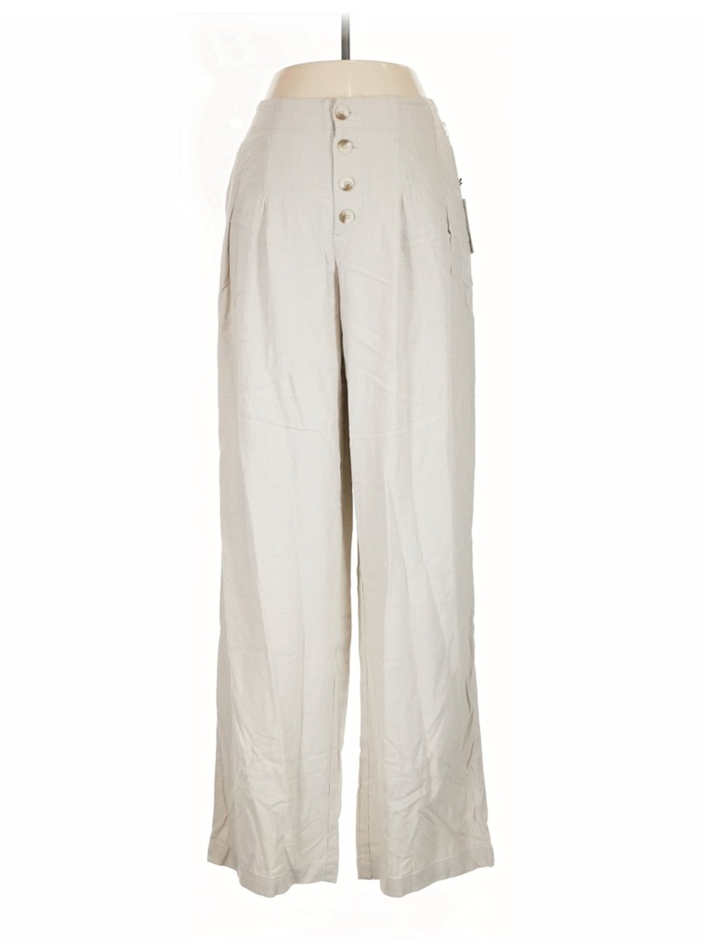 Linen Flowy Wide Leg Pant XL Neutral Coastal Closet Staple